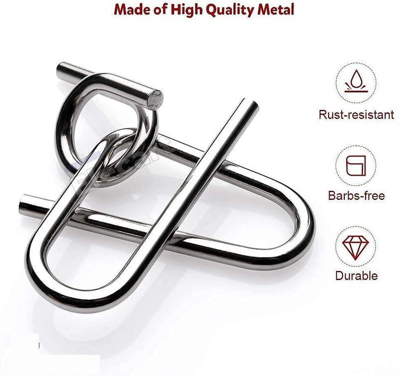 ARNIYAVALA Metal Puzzles Brain Teaser Set IQ Busters Mind puzzle for Kids(16 Pieces)