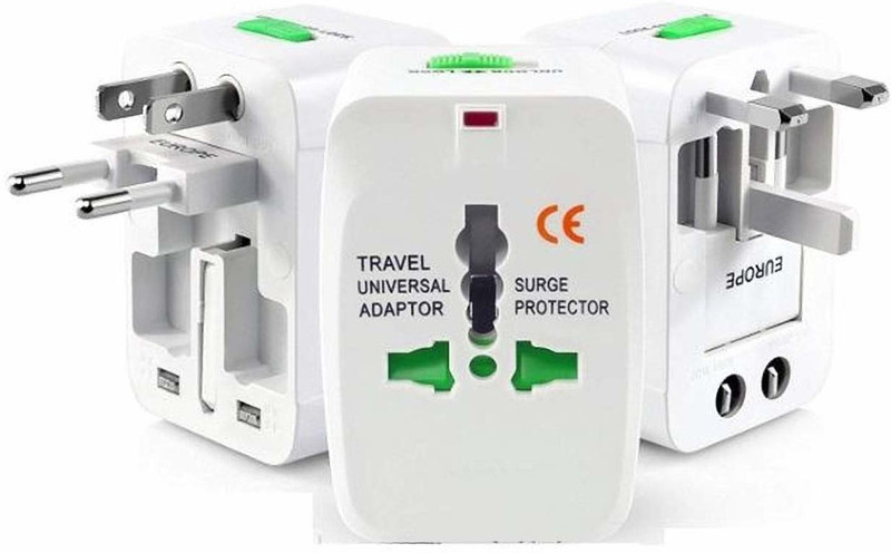 En ligne Universal Travel Adapter, All in one Plug for Phone, Laptop, Camera, Worldwide Adaptor(White)