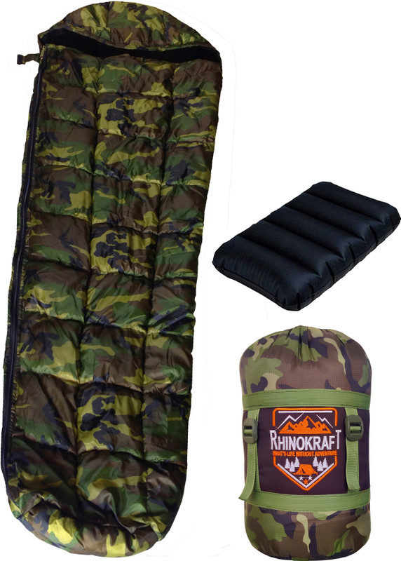 RHINOKraft Jungle Print Hiking and Camping Waterproof Inner Warm Sleeping Bag(Multicolor)