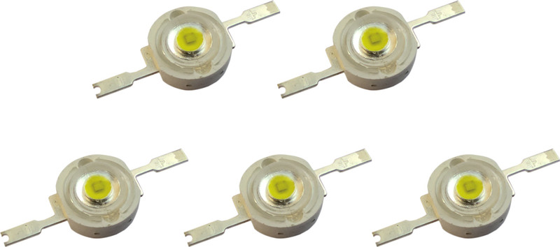 Wizzo (Pack of 5 Pieces) 3W Super Bright White SMD LED Diode Chip Light Bulb Lamp for Science Projects DIY Hobby Kit Torch, Flashlights, Warm White Light Electronic Hobby Kit