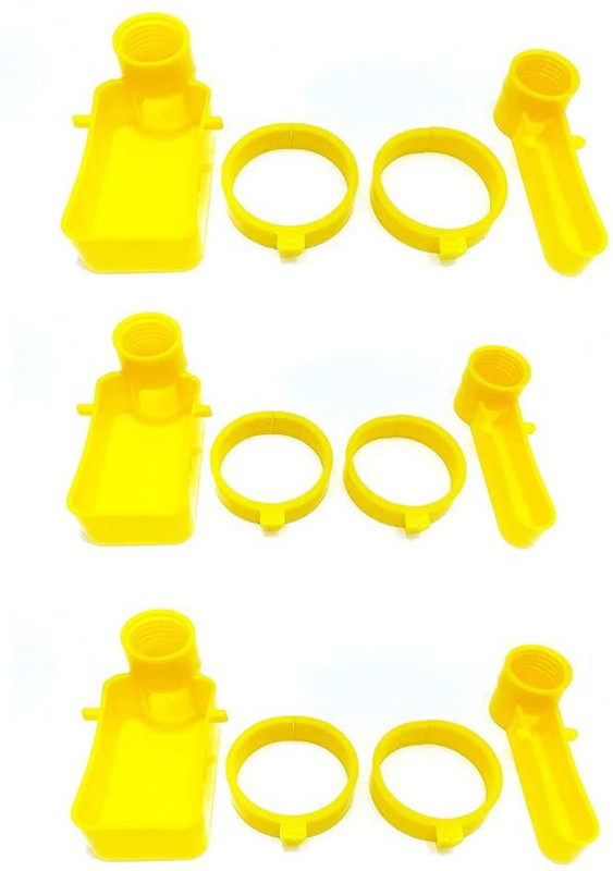 MARVIA Bird Feeder Automatic Food Feeder and Water Feeder with Holder Ring Pack of 12 Caged Bird Feeder(Yellow)