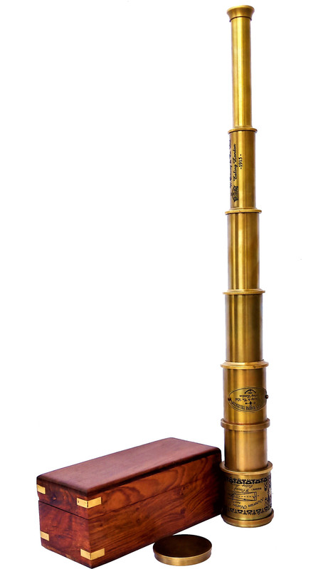 ANTIQUE MART 20" Inch telescope with Best Quality Lens Hand Beautiful Hardwood Gift Box Brown Refracting Telescope(Manual Tracking)