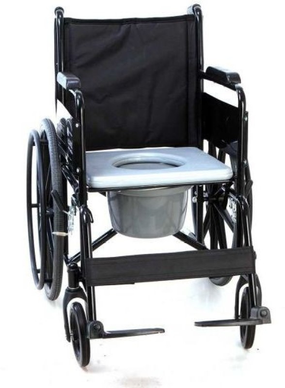 MOWELL Ideal for Old Elder People,Senior Citizen, Adult, Commode Manual Wheelchair(Self-propelled Wheelchair)