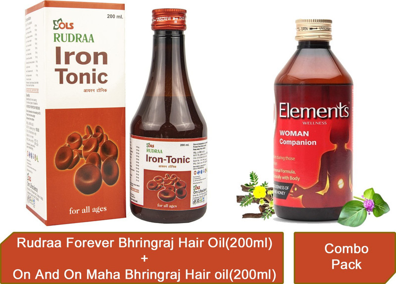 Rudraa Iron Tonic Syrup 200ml And Elements Woman Companion Syrup(Pack of 2, 200 ml, 200 ml)