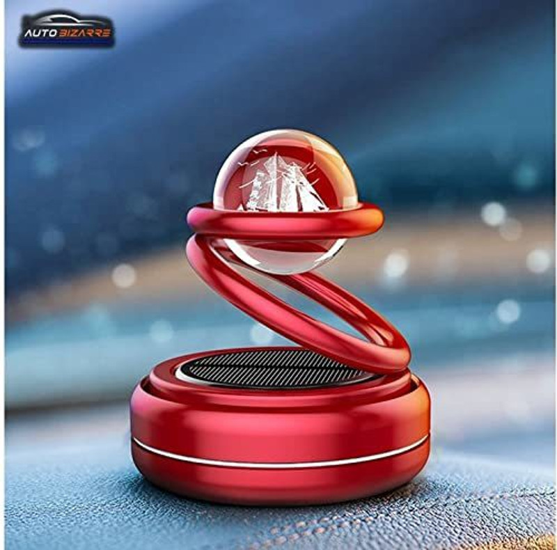 AutoBizarre Solar Powered Rotating Floating Planet Red Solar Crystal Car Air Freshener Air Purifier