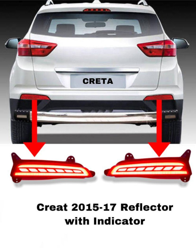 RohanEshop Hyundai Creta 2015-17 Matrix 3 Function Reflector Light Waterproof Type - A Car Reflector Light(Red)