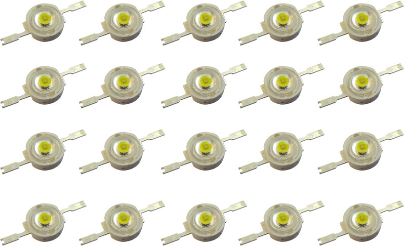 Wizzo (Pack of 20 Pieces) 3W Super Bright White SMD LED Diode Chip Light Bulb Lamp for Science Projects DIY Hobby Kit Torch, Flashlights, Warm White Light Electronic Hobby Kit