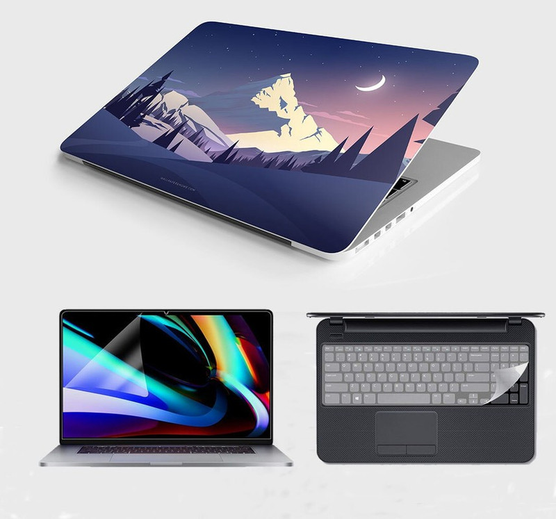 SDM 3 in 1 Combo 15.6 Inch 3m Laptop Skin, Screen Guard, Key Protector Combo Set (Transparent) for all 15.6 inch laptop skin Combo Set(transparent)