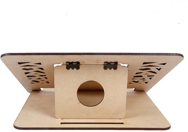 Nexat Wooden Laptop Stand for Easy Use in Table for Office LST4807 Wooden Floor and Desk Stand Laptop Stand Compatible with Universal Laptops(Beige)