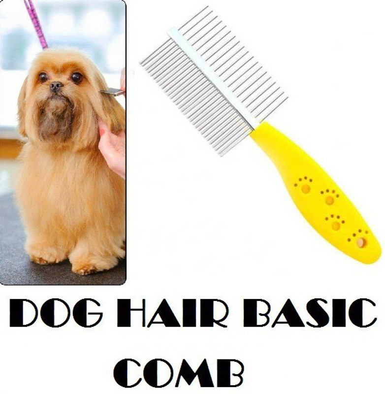 Hachiko Paw Print Handle Double Side Steel Needles Dog Comb Pet Rake Comb Hairbrush Grooming for Dogs Cat Cleaning Supplies Basic Comb for Dog Basic Comb for Dog, Cat, Rabbit, Hamster