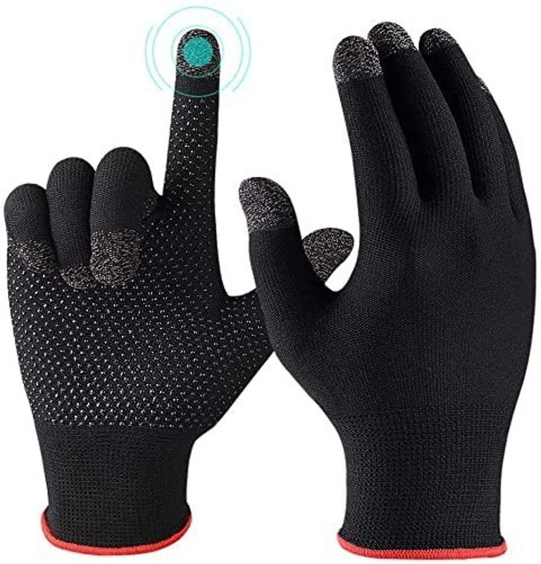 New Vastra Lok ™ Mobile Touch Screen&PUBG Game & Bike Riding Use Hand Gloves Anti Sweat Finger Gym & Fitness Gloves(Black)