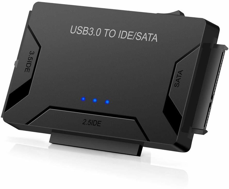 microware USB 3.0 to SATA IDE Hard Drive Adapter for 2.5" 3.5" IDE External SATA HDD SSD USB Adapter(Black)