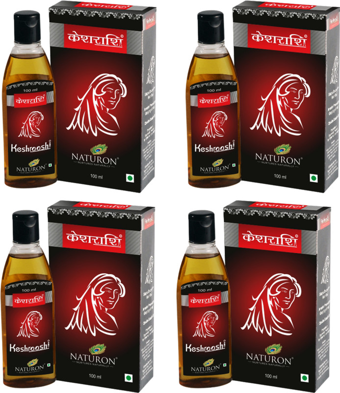 Keshraashi Oil For Healthy & Shiny Hair Enriched with 9 Herbs| 4 Pack Hair Oil(400 ml)