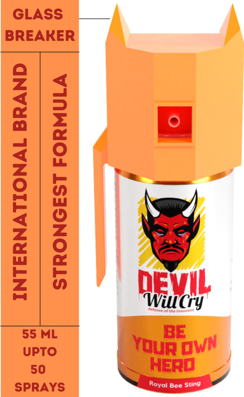 Devil Will Cry Pepper Safety Device Strongest with glass breaker cap and holster 55ml, 50 shots Pepper Stream Spray
