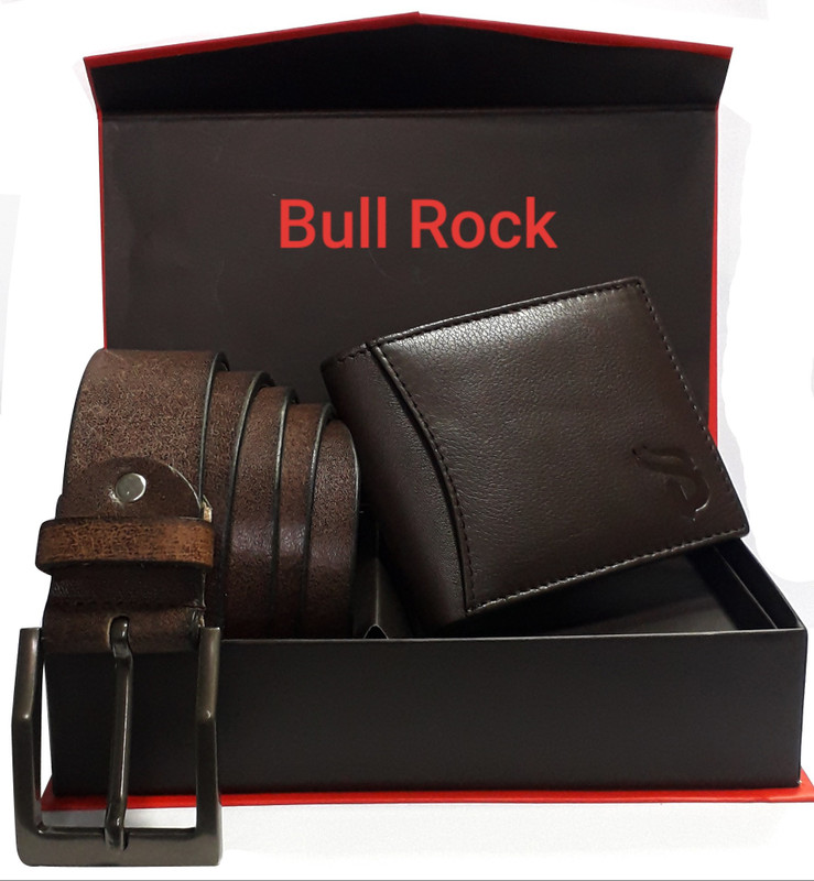 Bull Rock Wallet & Belt Combo(Grey)