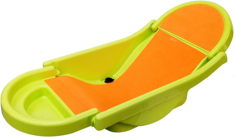 sunbaby Pure Love Foldable Baby Bather Anti-Slip Foam for Body & Head Support, Age 0-6 M(Green, Orange)