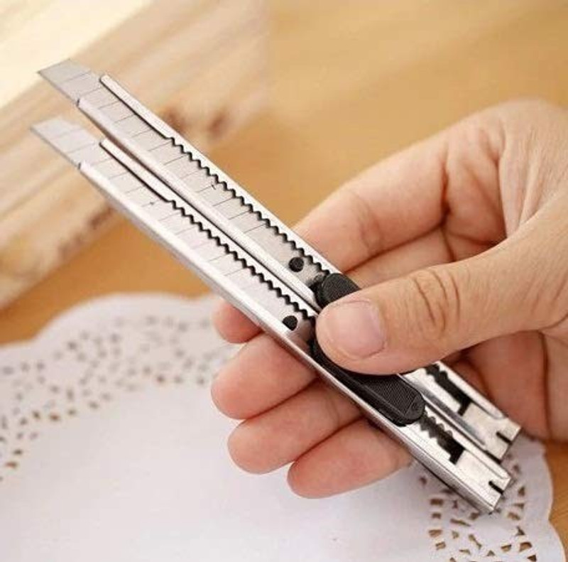 Kandle 5Pcs Art Utility Stainless Steel Knife | Paper Cutter | Stationery School Office Knife(Multicolor)