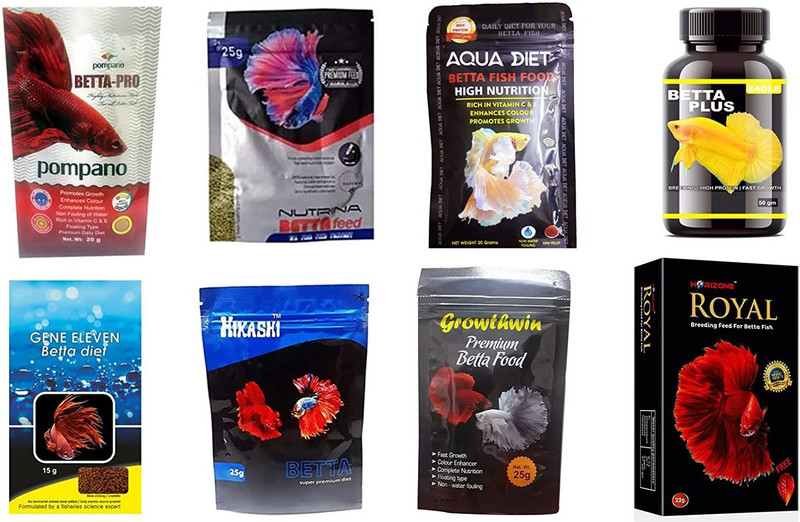 Pompano Best 8 Betta Fish Foods Collections Sold by RedBeaks 0.18 kg (8x0.02 kg) Dry Young Fish Food