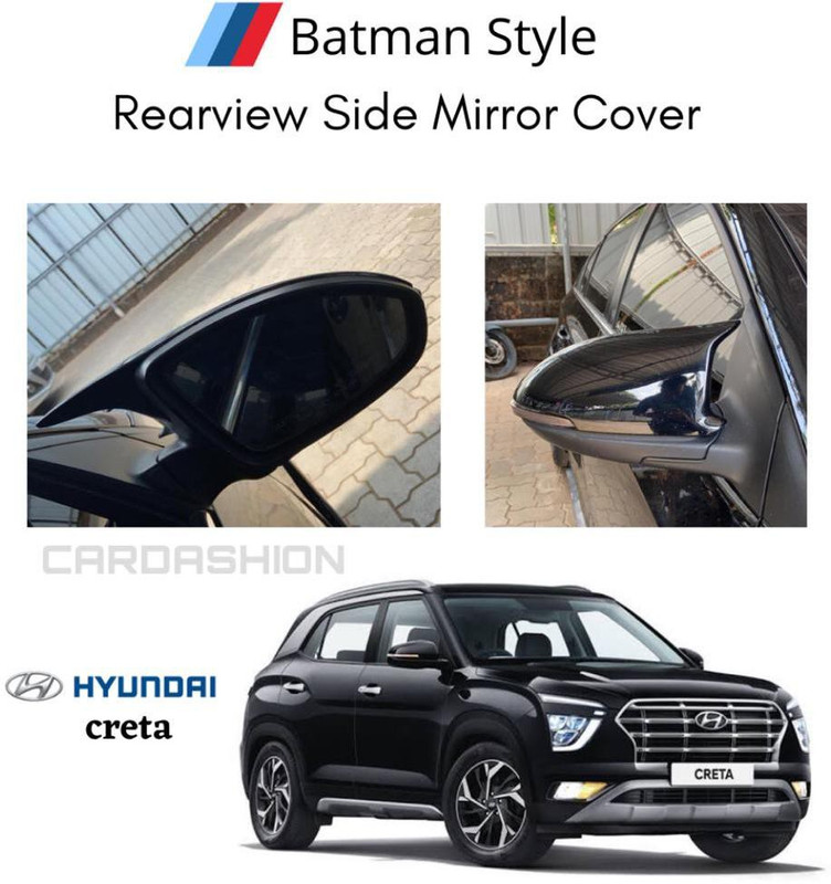 cardashion Add On Batman Mirror Caps For Aggressive Looks For Hyundai Creta 2020 Plastic Car Mirror Cover(HYUNDAI Creta)