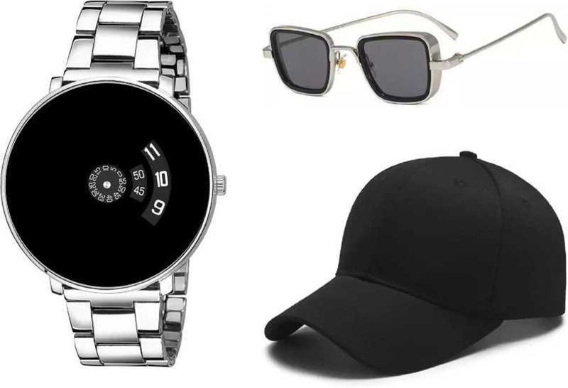 sbaprime Watch & Sunglass Combo(Black, Silver)