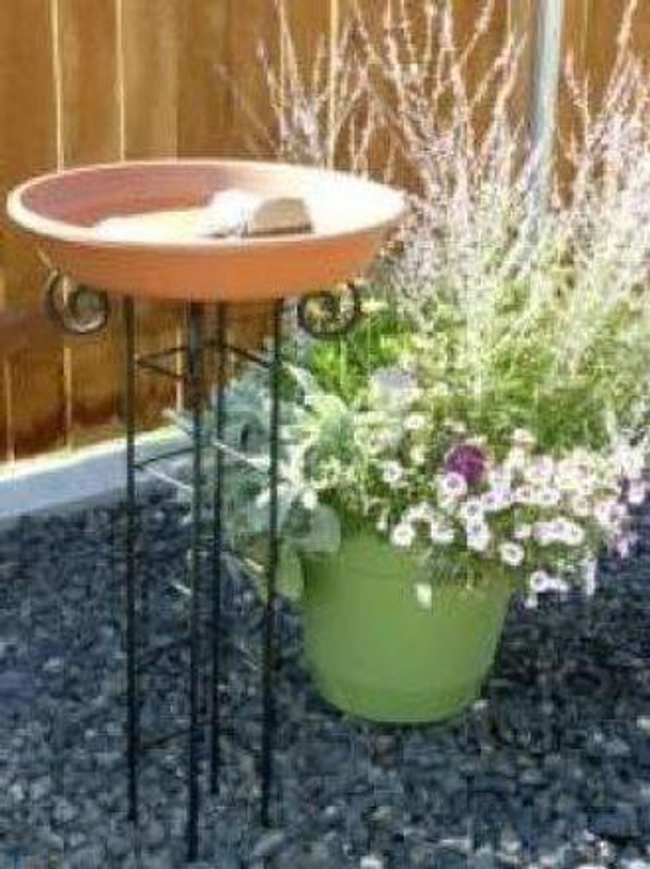 MG Art Natural Clay Bird Feeding & Watering Supplies for Balcony or Garden Fountain Bird Bath(Earthenware)