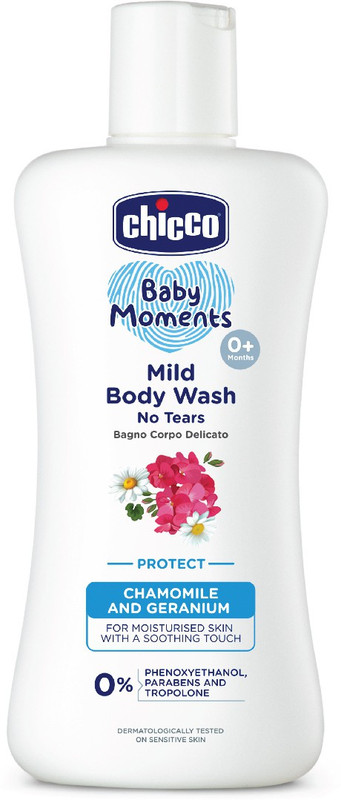 Chicco Baby Mild Bodywash Protect, Phenoxyethanol & Paraben Free, 0M+(200 ml)