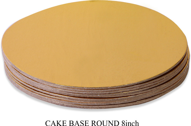 Raga Plus CAKE BASE 8 Inch Round Gold Cakes Circle Grease Proof Laminated Pastries Cakes Paper Cake Server(Gold)