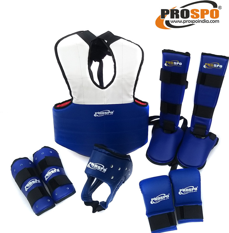 PROSPO Taekwondo, Muay Thai, Kick Kickboxing, Karate, MMA Kit (Junior) (Red/Blue) Boxing Kit