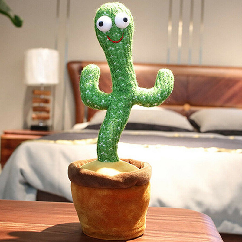 Kidnity Cactus Toy Plant Talking Dancing Voice Repeat Dancing Recording 120 Songs 1 Pack(Green)