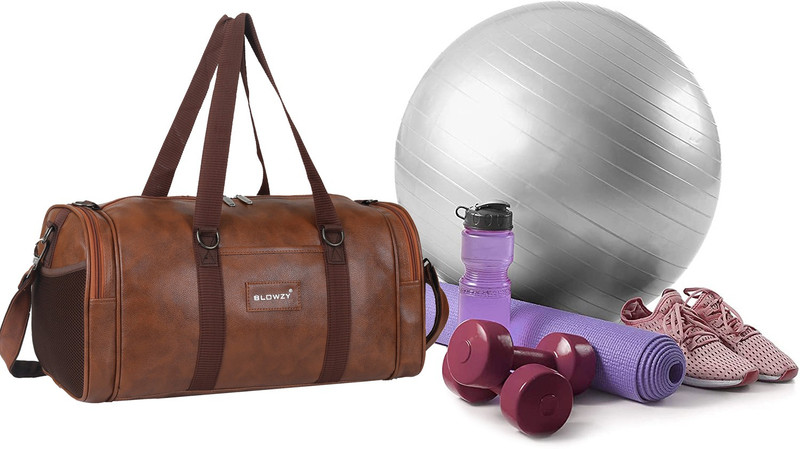 Blowzy Shoulder Gym Bag Sports and Travel Bag Gym, Basketball, Football Cricket Kit Bag(Gold, Kit Bag)