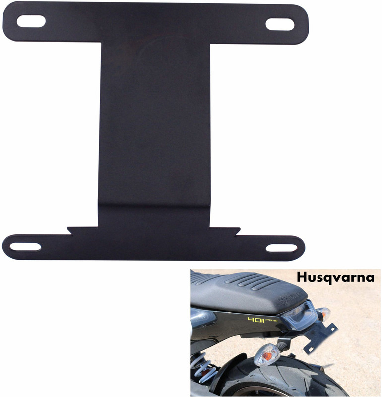 ASRYD Motorcycle Bike Cnc Husqvarna Tail Tidy Black Bike Number Plate(Aluminium 20 cm x 16 cm)
