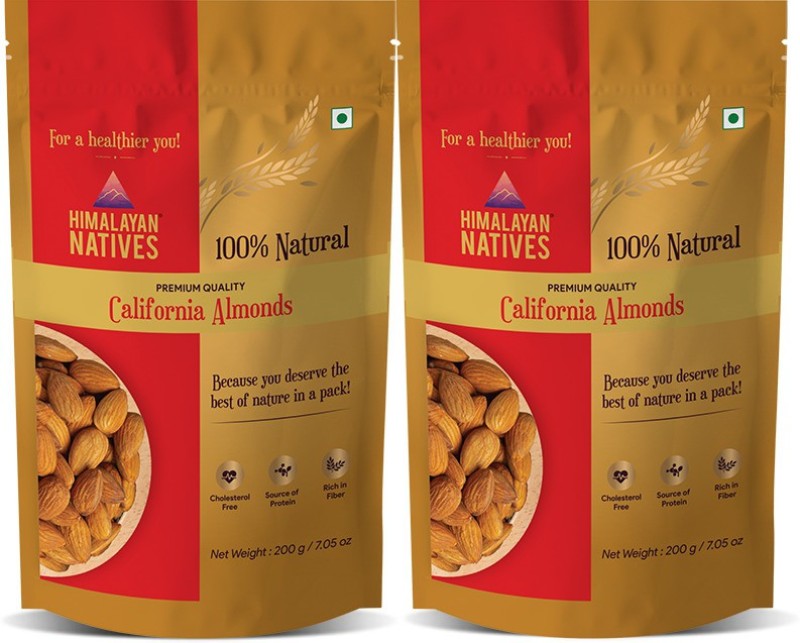 Himalayan Natives Premium Almonds/Badam- 200gm (Pack of 2) Almonds