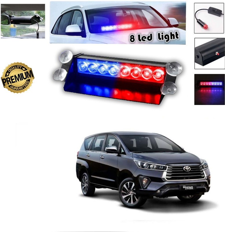 Gadiparts ™ 8 LED Police Car Flashing Lights for Innova Fog Lamp Car LED for Toyota (12 V, 35 W)(Innova, Pack of 1)