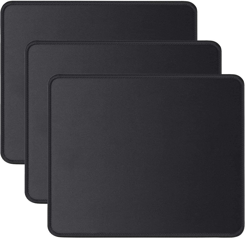 NIGSUR [3 Pack] Silk-Gliding Gaming Mouse Pad (Black) Non Slip Base Mousepad(Black)