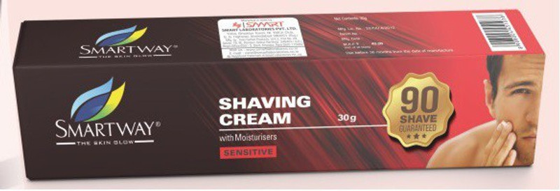 Smartway SHAVING WITH MOISTURISERS SENSITIVE CREAM IN 60GM, (PACK OF 3)(60 g)
