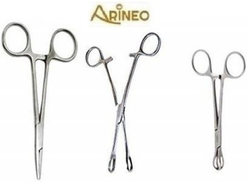 ARINEO Lane forcep, Artery Forcep, Spong forcep Set of 3 forcep Utility Forceps Utility Forceps