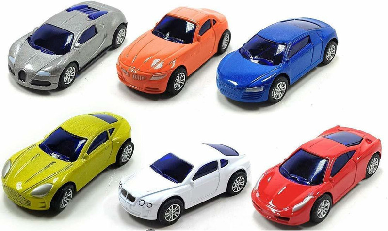 SR Toys Metal Die-Cast Unbreakable Mini Alloy Metal Car Set of 6 Cars for Kids(Multicolor)