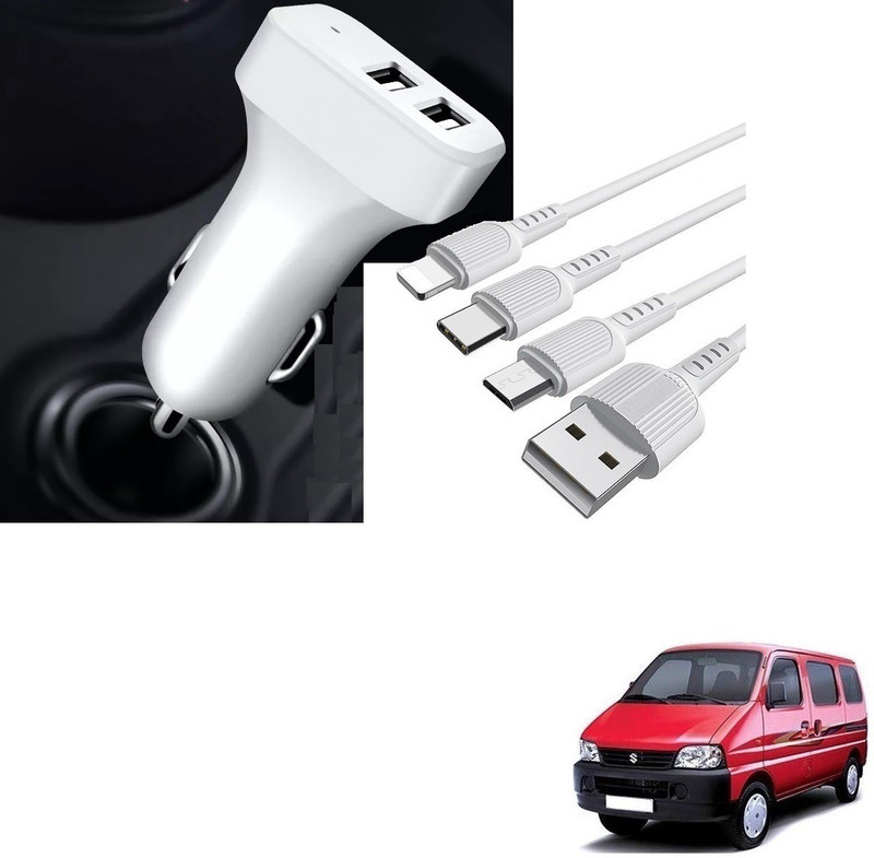 AuTO ADDiCT 20.5 W Turbo Car Charger(White, With USB Cable)