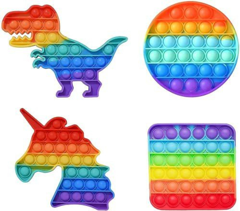 adbeni Bubble Toy, Needs Silicone Stress Relief Toy, Toy for Kids and Adults , 4pc Soft Gag Toy(Multicolor)