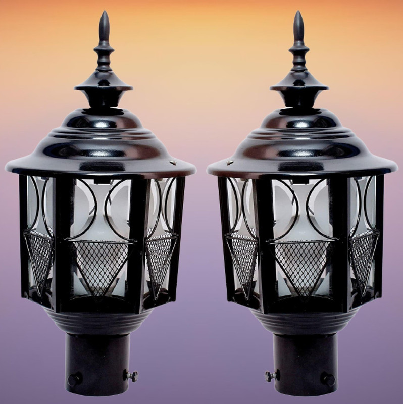 CARSTEN CARS-METRO GATE LIGHT, PACK OF 2 Gate Light Outdoor Lamp(Black, Clear)