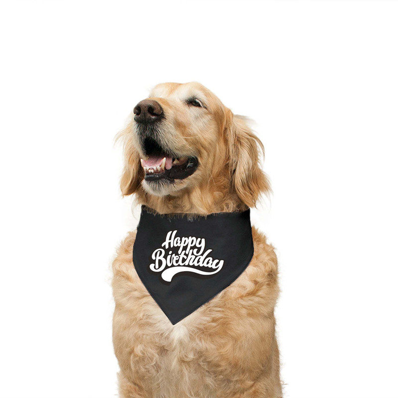 RUSE Bandana for Dog(Reversible Let's Party Printed Dog Bandana Charcoal Mustard Striped)