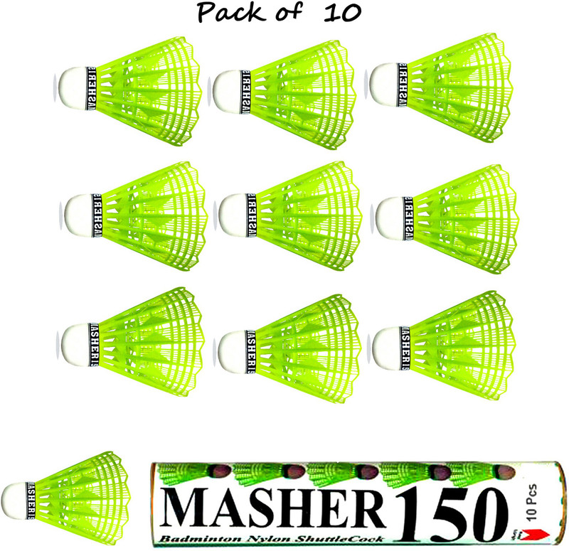 Mrbidea Masher 150 Badminton Shuttlecock {pack of 30} Feather Shuttle - White(Medium, 77, Pack of 30)