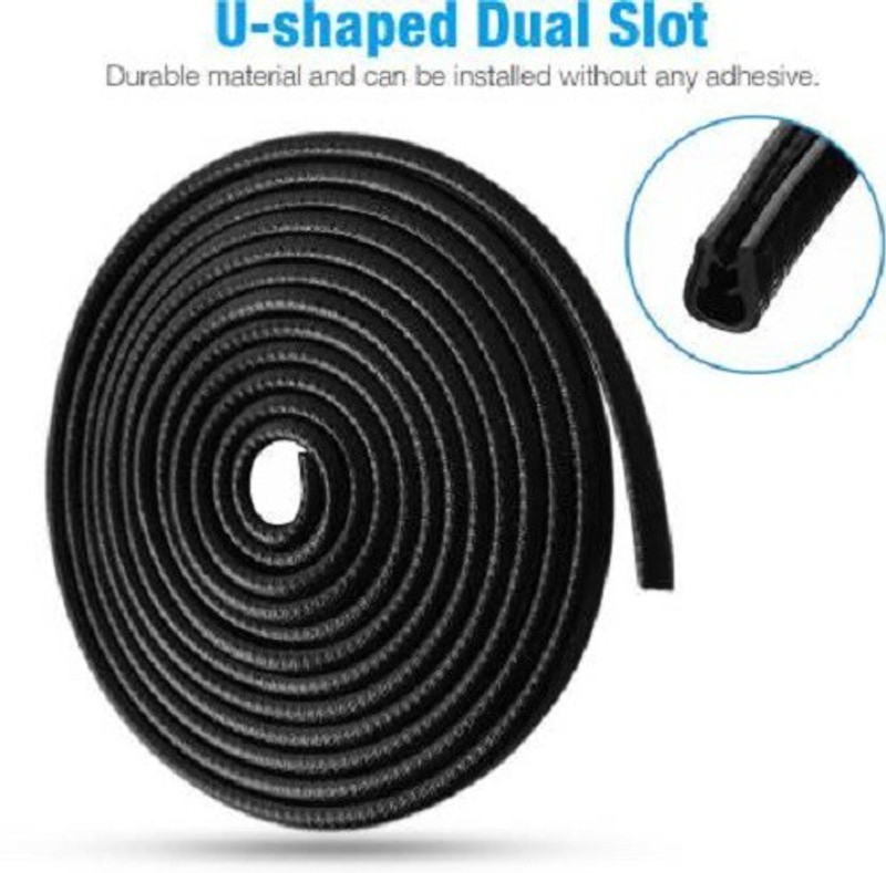 graceride Black Edge Guard U Shape Edge Trim Car Door Edge Protector universal Car Beading Roll For Door, Window, Window Sill, Bumper, Grill and Garnish Cover, Trunk(5 m)
