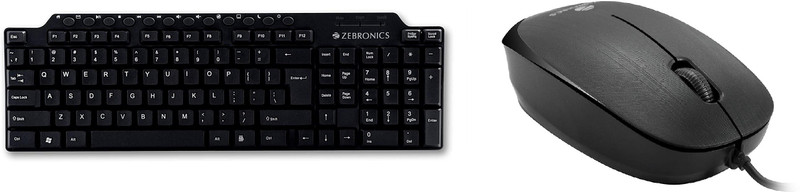 zebion K500 Keyboard +Dazzle Mouse Wired (Combo) Wired USB Standard Desktop Keyboard Compatible with Desktop, Laptop, Mac(Black)