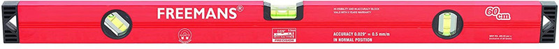 FREEMANS 60CM Box Section Aluminum Spirit Levels with Magnet Magnetic Slip Level(60 cm)