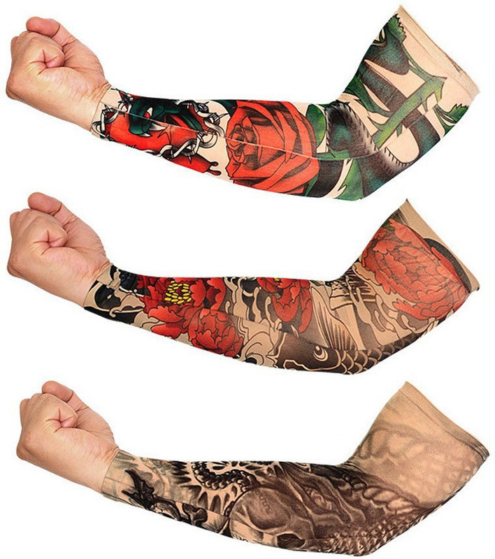 Smart Pro Nylon Arm Sleeve For Boys & Girls With Tattoo(L, Multicolor)