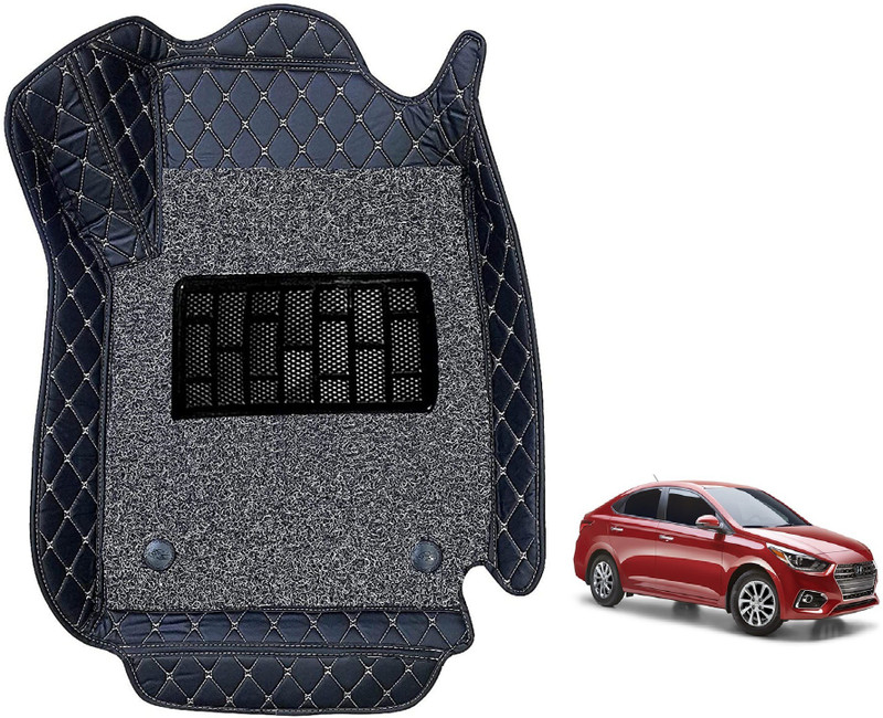 Auto Hub Leatherite 7D Mat For  Hyundai Verna(Black)