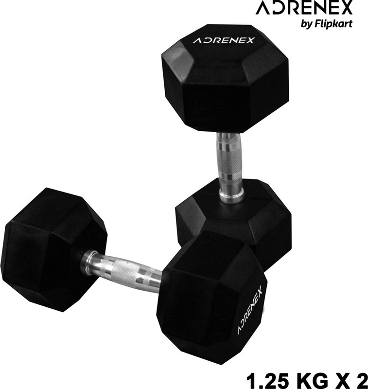Adrenex Solid Rubber Fixed Weight Dumbbell Fixed Weight Dumbbell(2.5 kg)