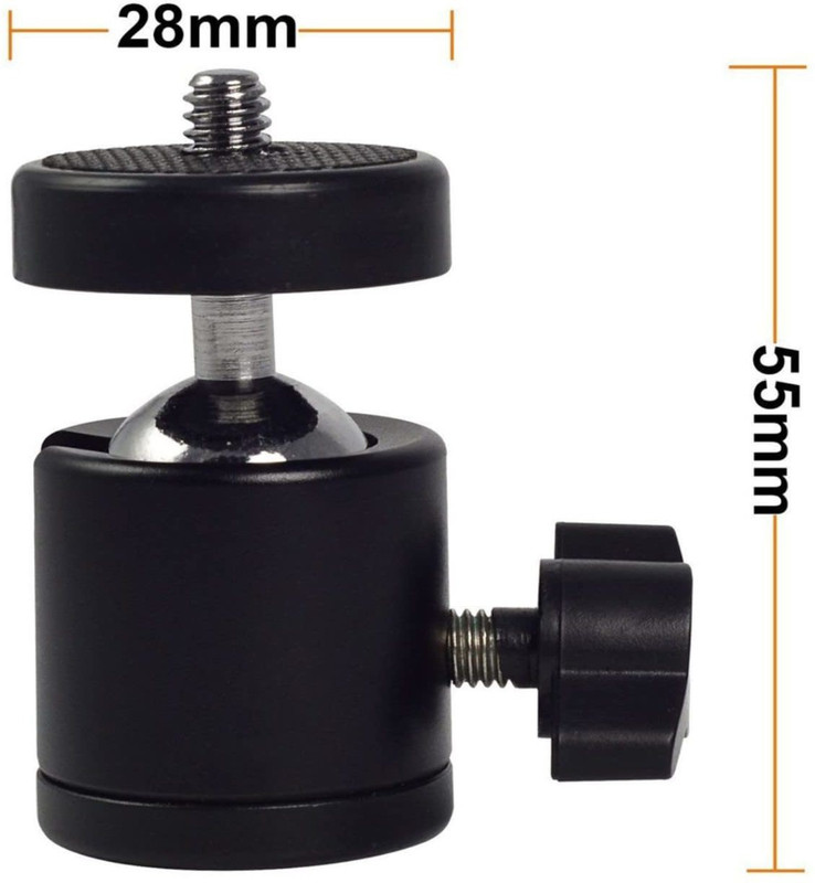TECHGEAR Ball Head 360 Degree Aluminium Alloy Body Rotating for DSLR Camera Tripod Ball Head(Black, Supports Up to 500 g)
