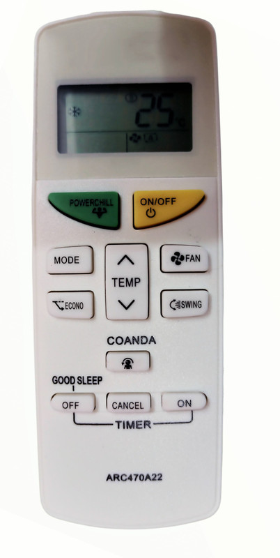 EHOP ARC470A22 Compatible Remote Control for Ac with PowerChill function (AC-132B) Daikin Remote Controller(White)